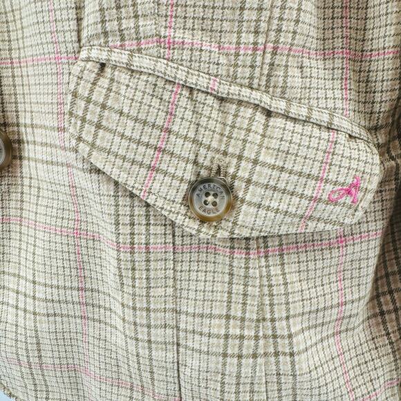 American Eagle Outfitters Cream/Beige Plaid Sport Jacket Womens Medium Y2k Lined - Picture 9 of 10